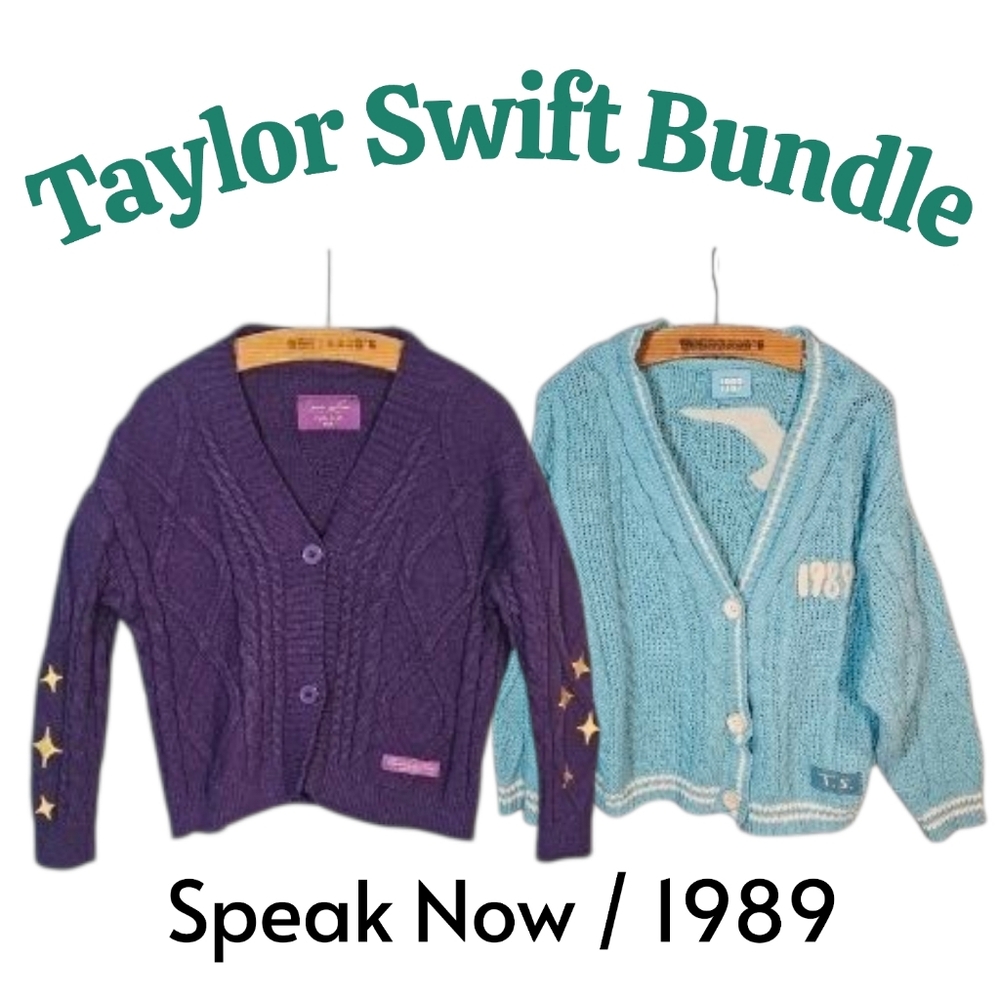 Taylor Swift Purple and Blue Cardigans
